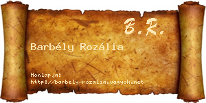 Barbély Rozália névjegykártya