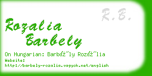 rozalia barbely business card
